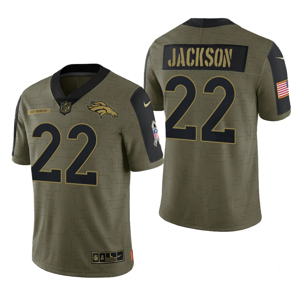 Denver Broncos Kareem Jackson Olive Limited Jersey 2021 Salute To Service - Men's
