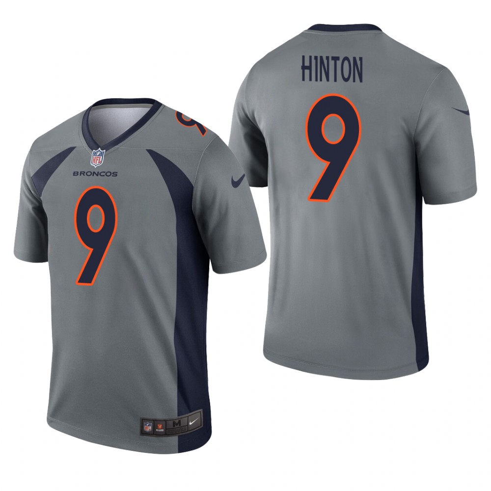 Denver Broncos Kendall Hinton Gray Jersey Inverted Legend - Men's
