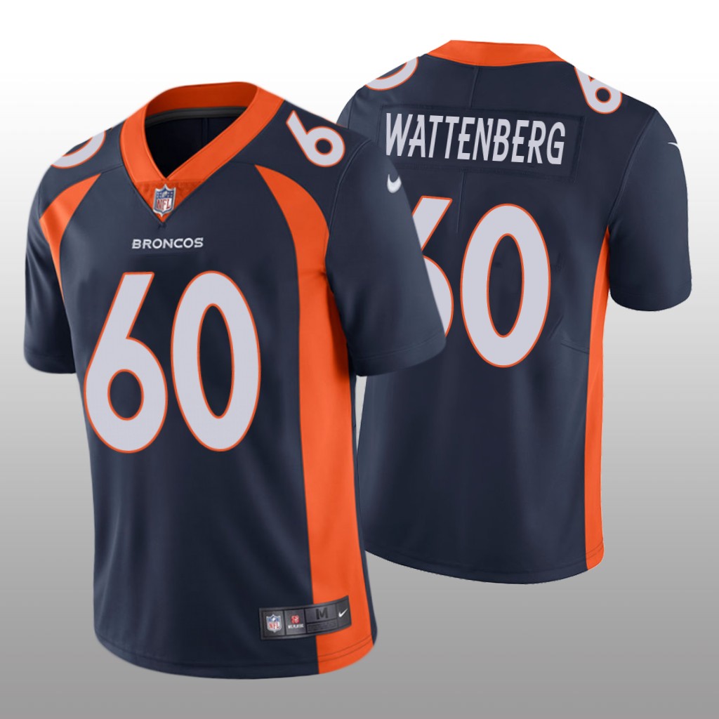 Denver Broncos Luke Wattenberg Navy Jersey Vapor Limited Vapor Limited - Men's