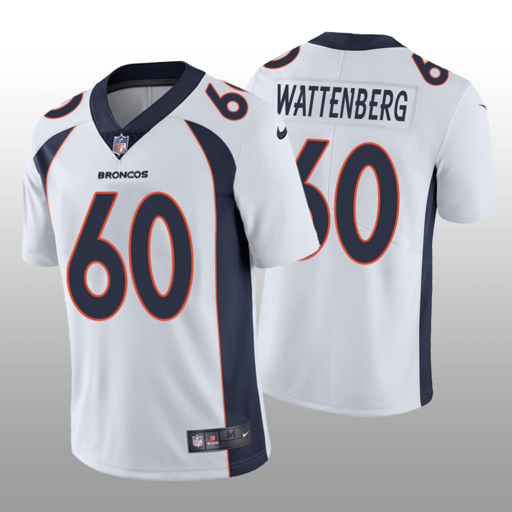 Denver Broncos Luke Wattenberg White Jersey Vapor Limited Vapor Limited - Men's