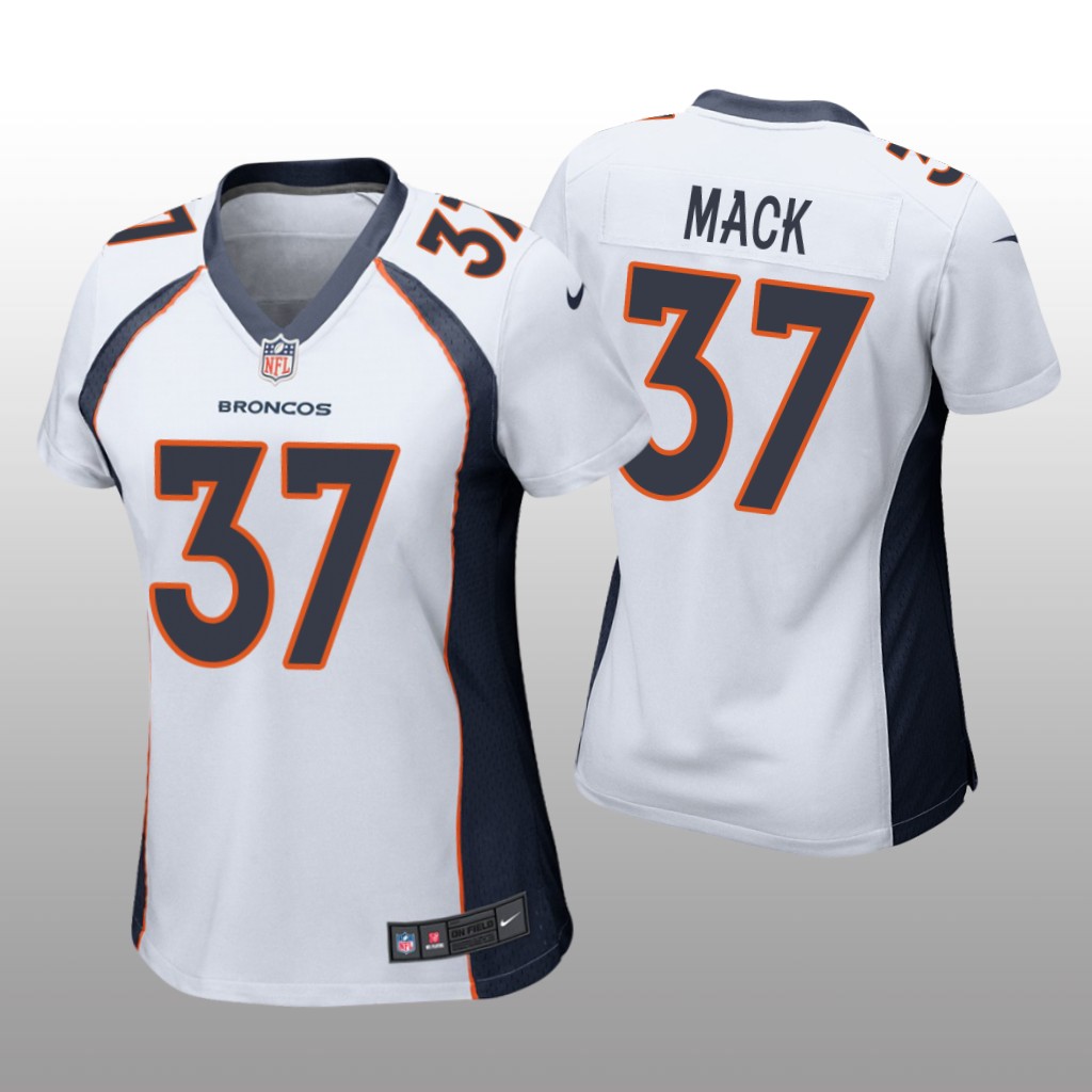 Denver Broncos Marlon Mack White Jersey Game - Women's
