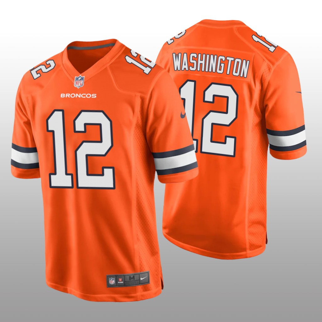Denver Broncos Montrell Washington Orange Jersey Alternate Game - Men's