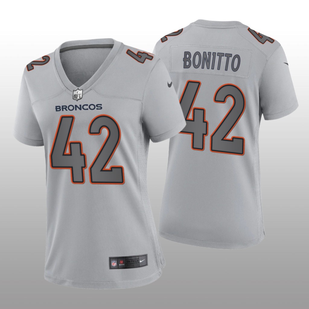 Denver Broncos Nik Bonitto Gray Jersey Atmosphere Fashion Game - Women's
