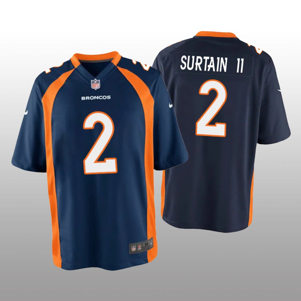 Denver Broncos Patrick Surtain II Navy Jersey Game - Youth