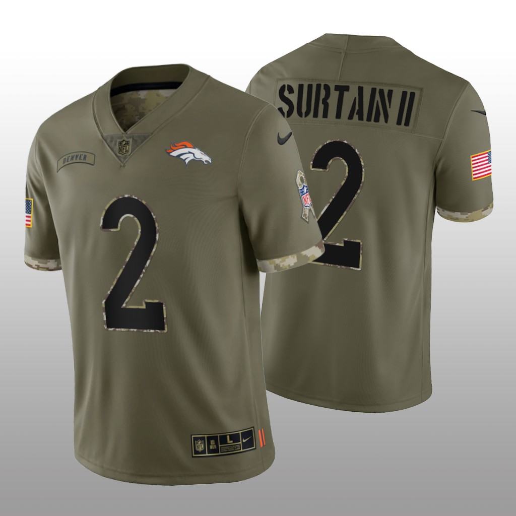 Denver Broncos Patrick Surtain II Olive Limited Jersey 2022 Salute To Service - Men's