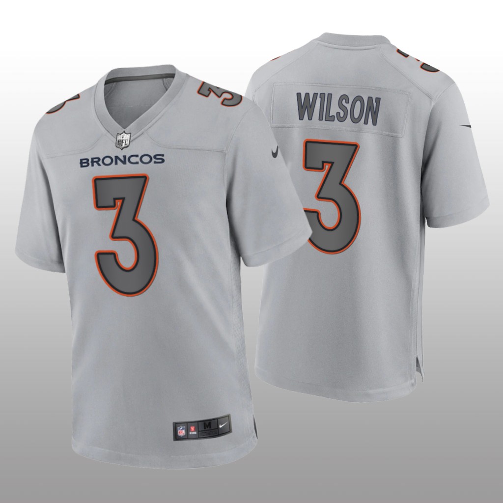 Denver Broncos Russell Wilson Gray Jersey Atmosphere Fashion Game - Men's