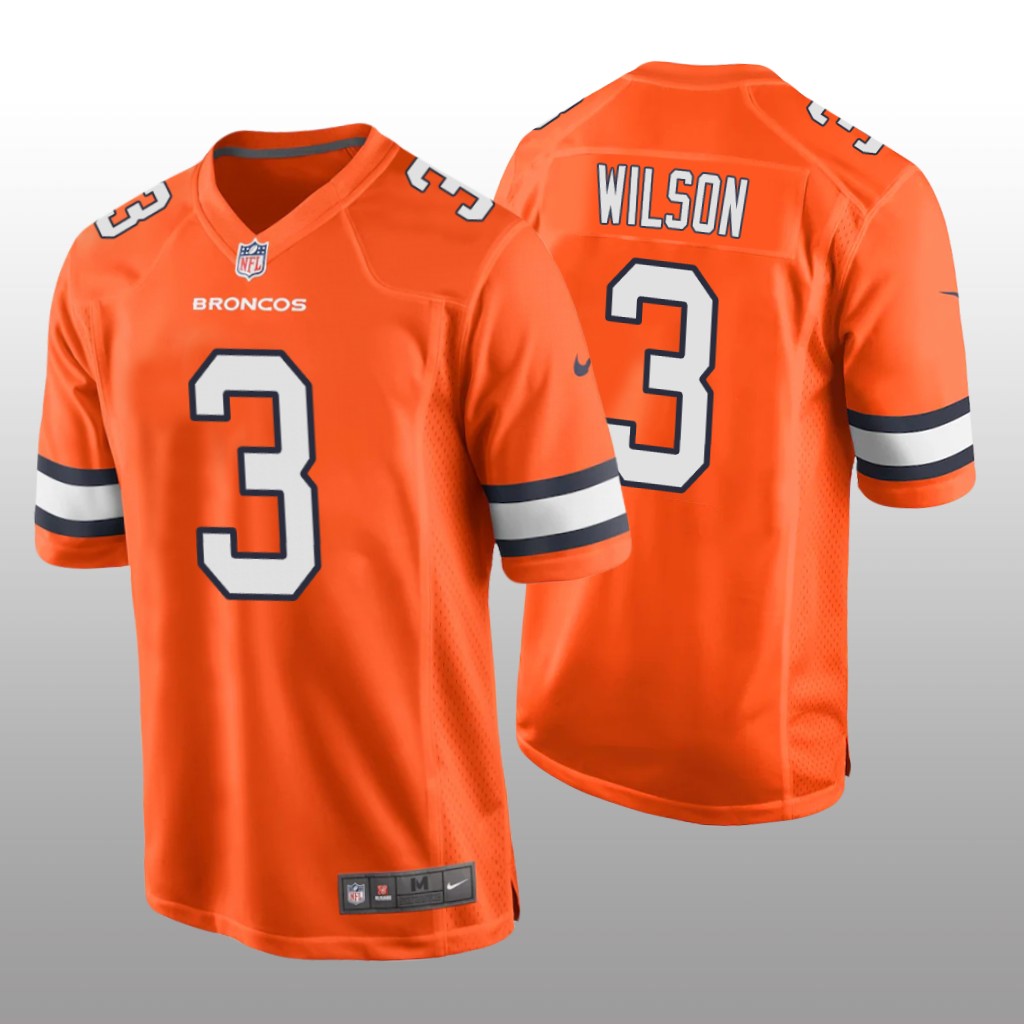 Denver Broncos Russell Wilson Orange Jersey Alternate Game - Men's