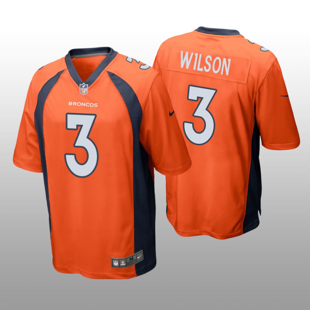 Denver Broncos Russell Wilson Orange Jersey Game - Men's