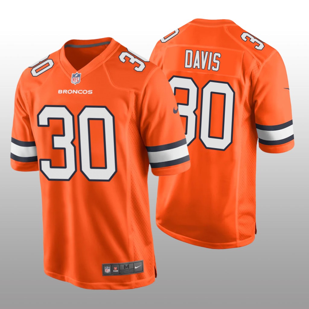 Denver Broncos Terrell Davis Orange Jersey Alternate Game - Men's