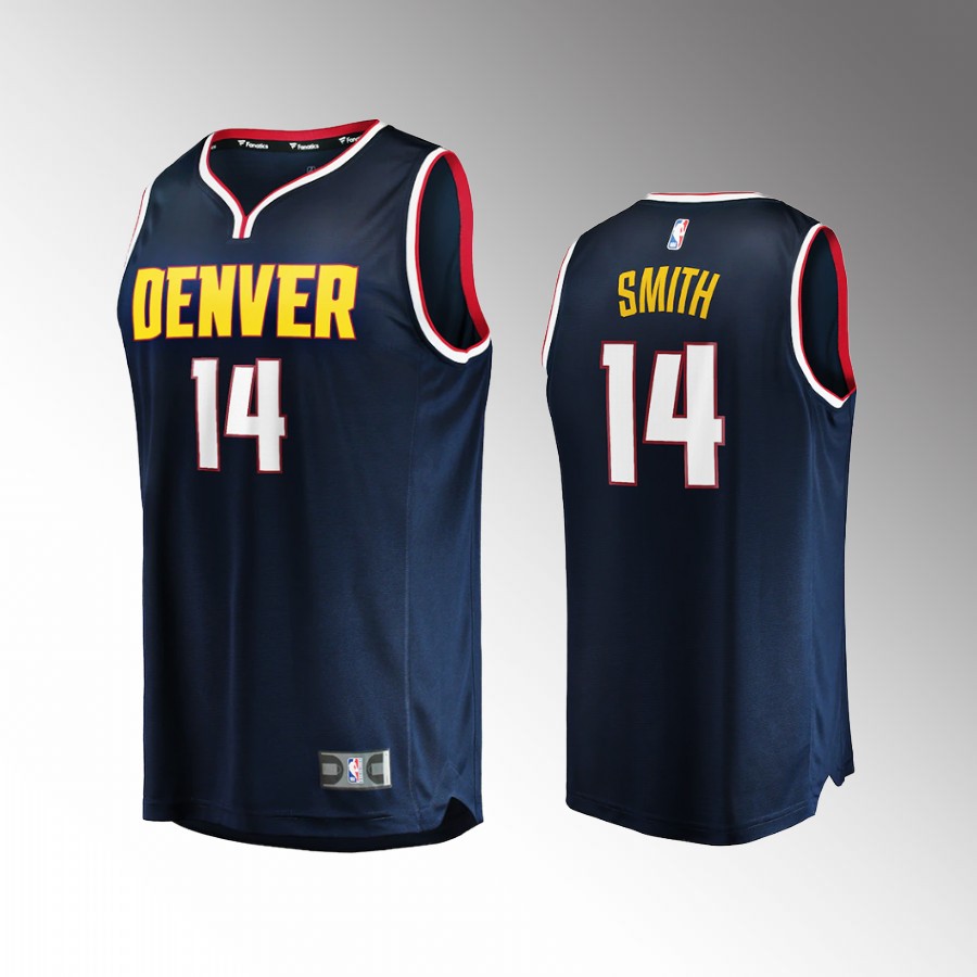 Denver Nuggets #14 Ish Smith Icon Edition Jersey Fast Break  Navy