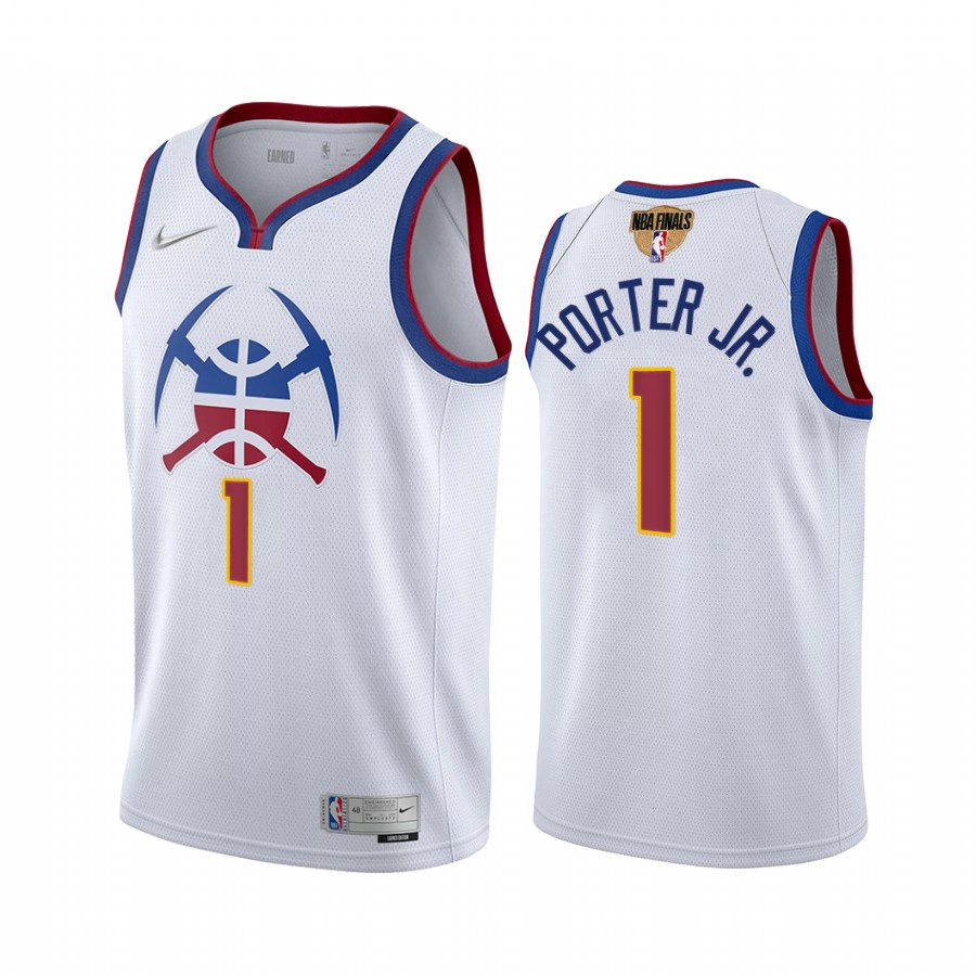 Denver Nuggets #1 Michael Porter Jr. 2021 NBA Playoffs White Jersey