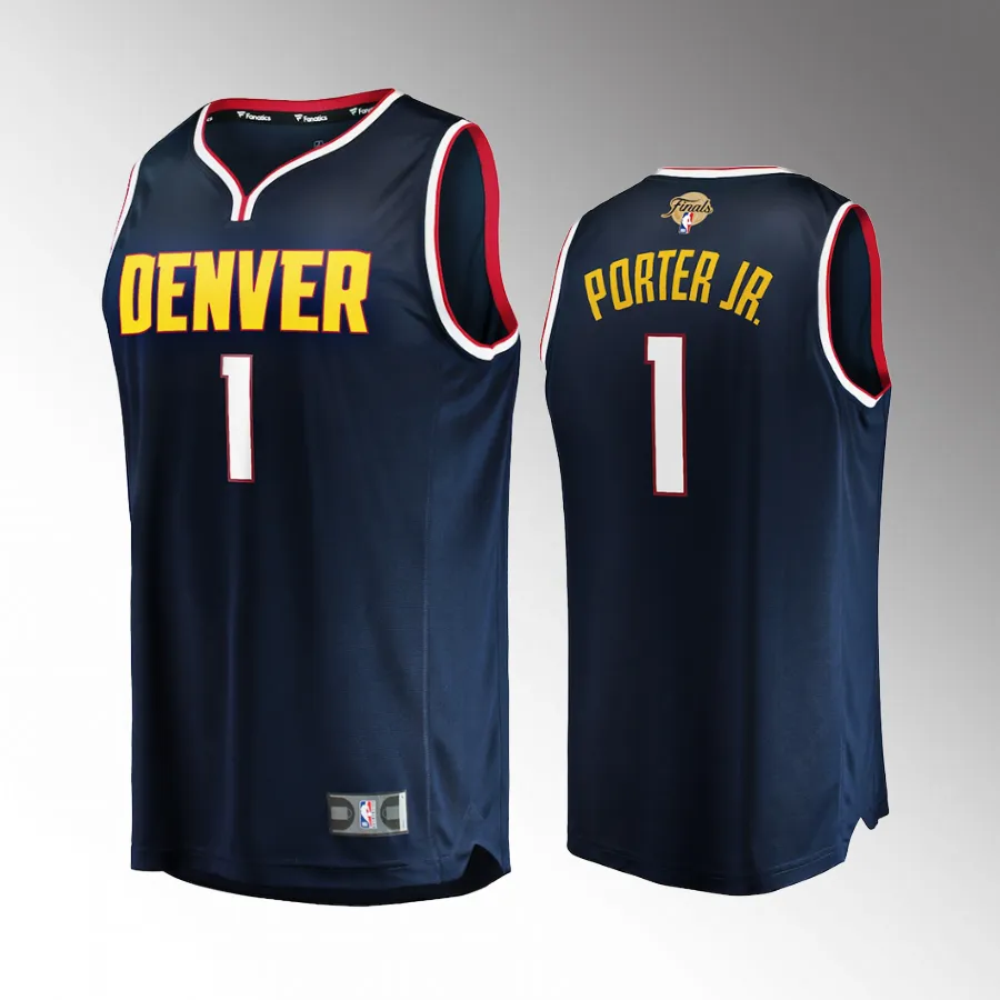 Denver Nuggets #1 Michael Porter Jr. Fast Break Player Jersey 2023 NBA Finals Navy Icon Edition