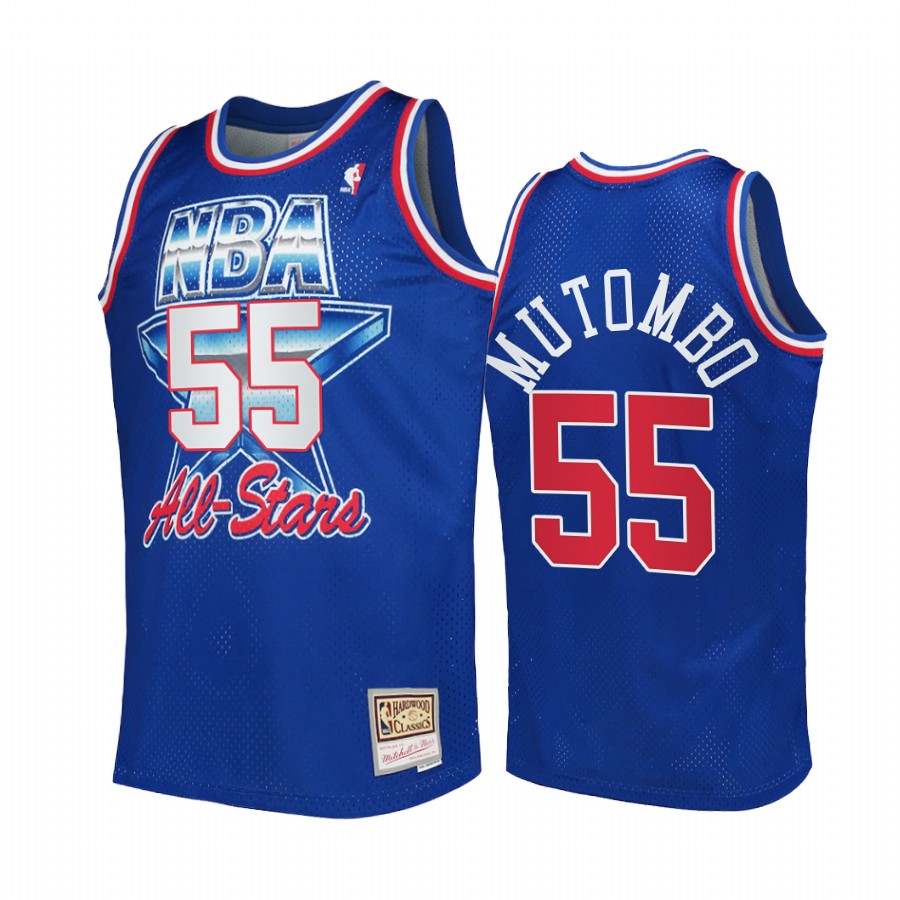 Denver Nuggets #55 Dikembe Mutombo 1992 All-Star Western Conference Jersey Blue