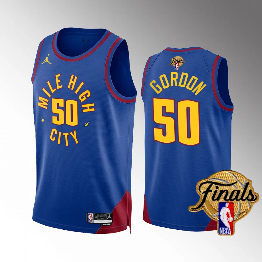 Denver Nuggets 2023 NBA Finals Aaron Gordon Blue #50 Jersey Statement Edition