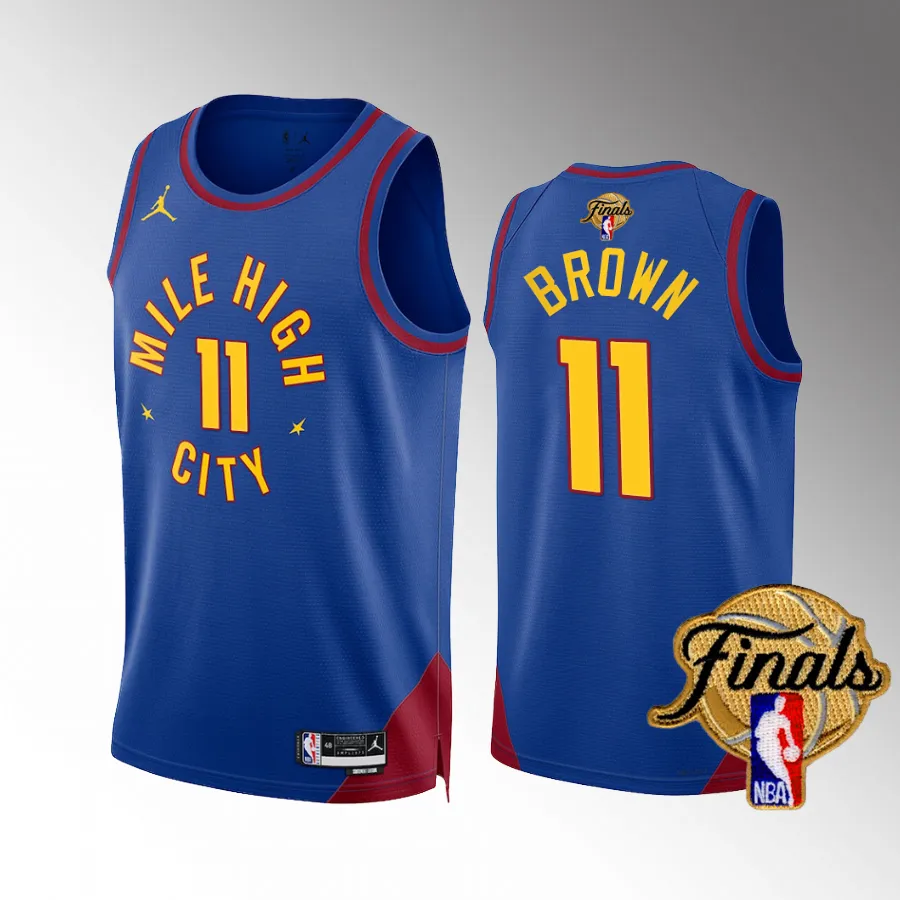 Denver Nuggets 2023 NBA Finals Bruce Brown Blue #11 Jersey Statement Edition