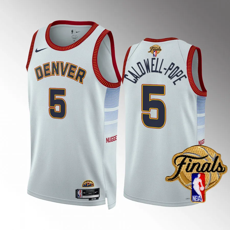 Denver Nuggets 2023 NBA Finals Kentavious Caldwell-Pope White #5 Jersey City Edition