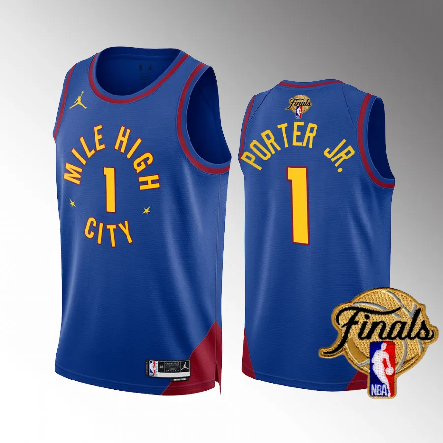 Denver Nuggets 2023 NBA Finals Michael Porter Jr. Blue #1 Jersey Statement Edition