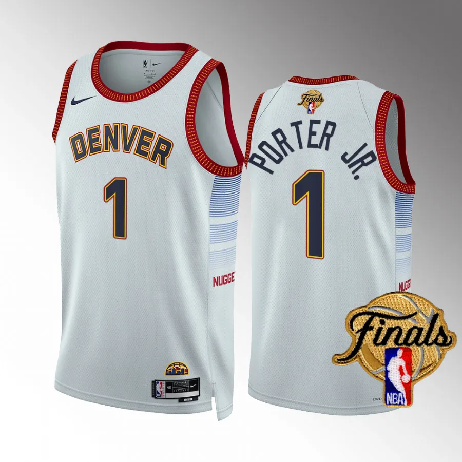 Denver Nuggets 2023 NBA Finals Michael Porter Jr. White #1 Jersey City Edition
