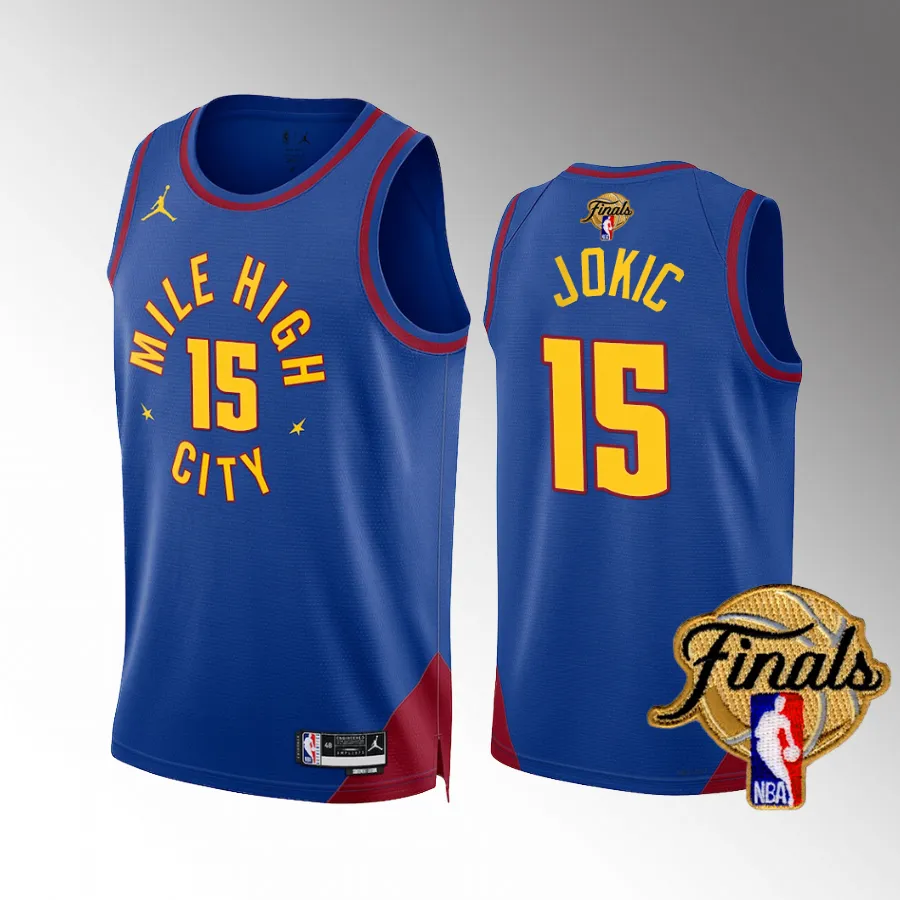 Denver Nuggets 2023 NBA Finals Nikola Jokic Blue #15 Jersey Statement Edition