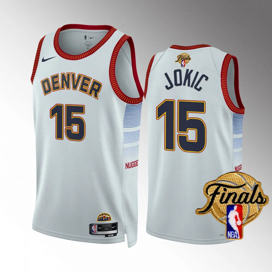 Denver Nuggets 2023 NBA Finals Nikola Jokic White #15 Jersey City Edition