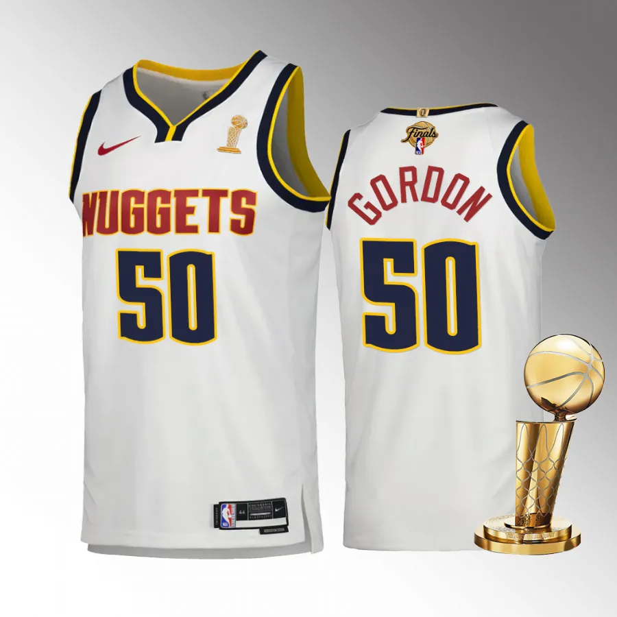 Denver Nuggets Aaron Gordon 2023 NBA Finals Champions Jersey White #50 Association