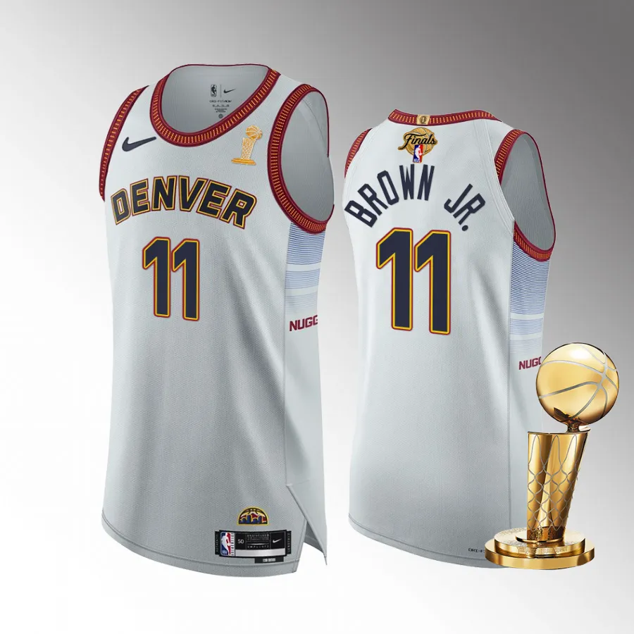 Denver Nuggets Bruce Brown Jr. 2023 NBA Finals Champions White Jersey