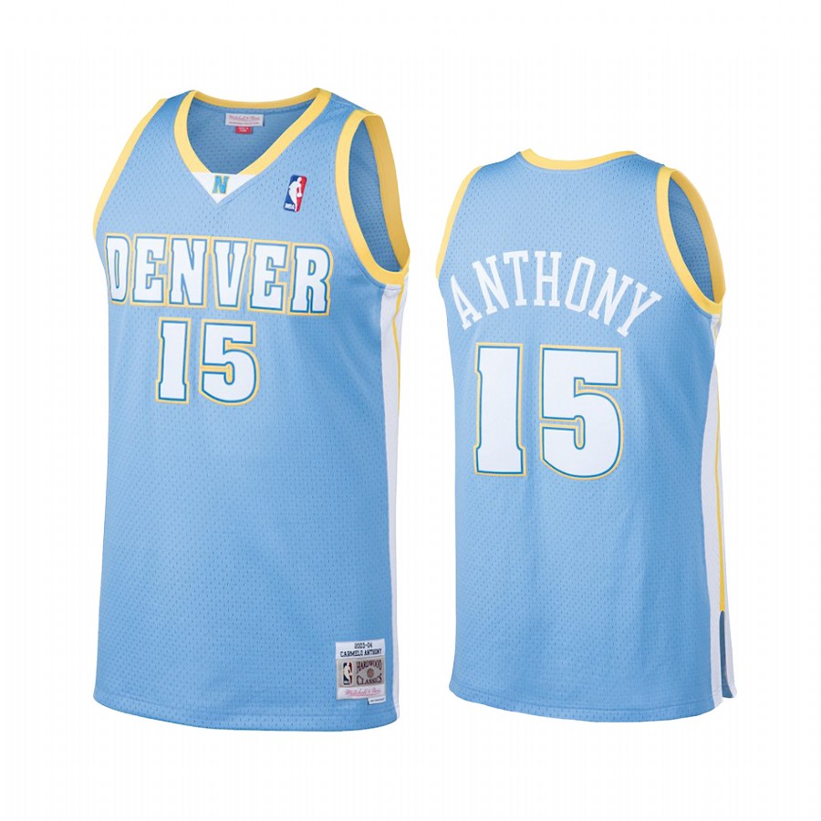 Denver Nuggets Carmelo Anthony 2003-2004 Hardwood Classics Light Blue Jersey