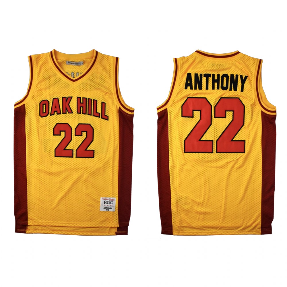 Denver Nuggets Carmelo Anthony Yellow OKA Hill High School  Jersey