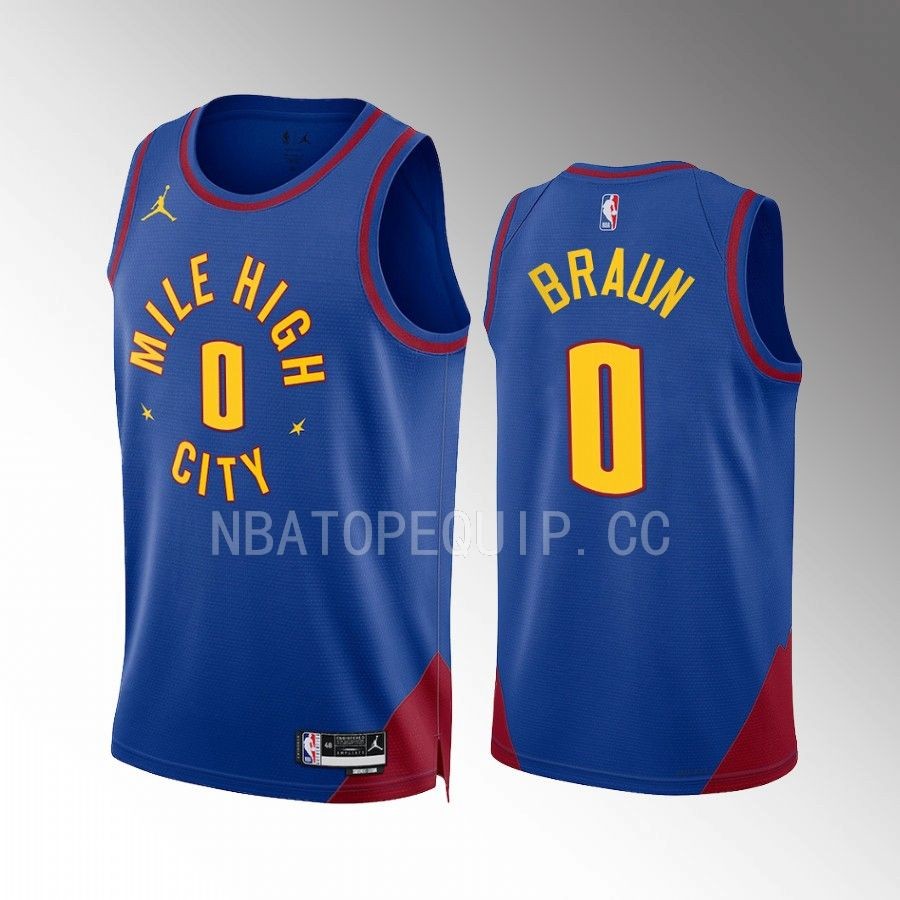 Denver Nuggets Christian Braun 2022-23 Statement Edition Blue #0 Jersey Mile High City