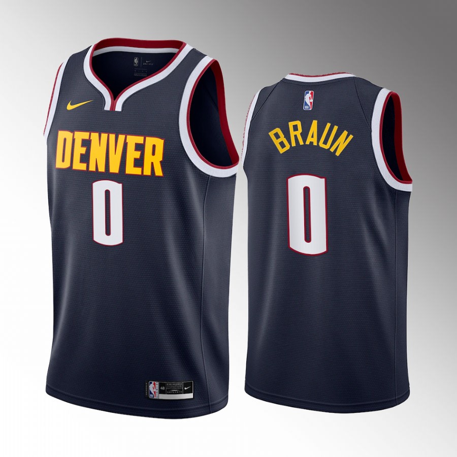 Denver Nuggets Christian Braun 2022 NBA Draft #0 Navy Jersey Icon Edition Kansas