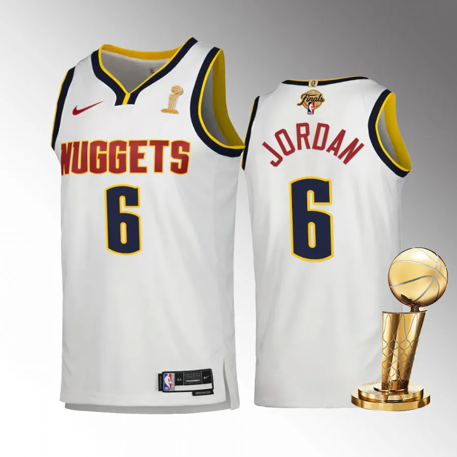 Denver Nuggets DeAndre Jordan 2023 NBA Finals Champions Jersey White #6 Association