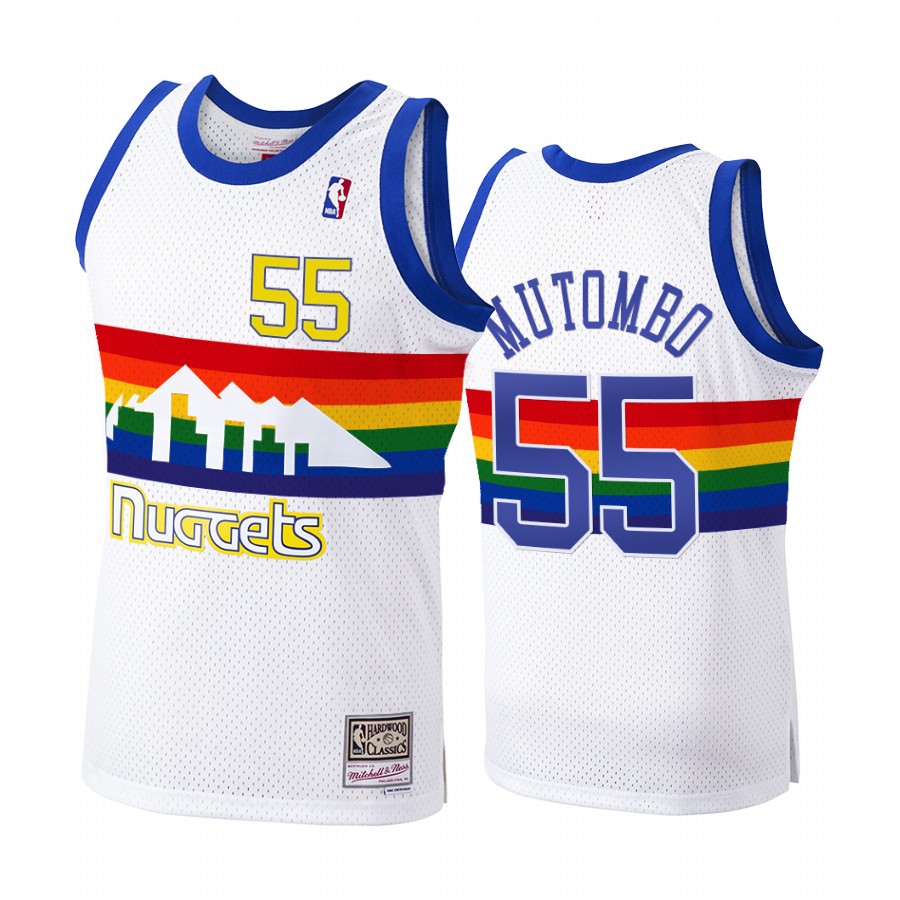 Denver Nuggets Dikembe Mutombo #55 Hardwood Classics 1991-92 Jersey Men's