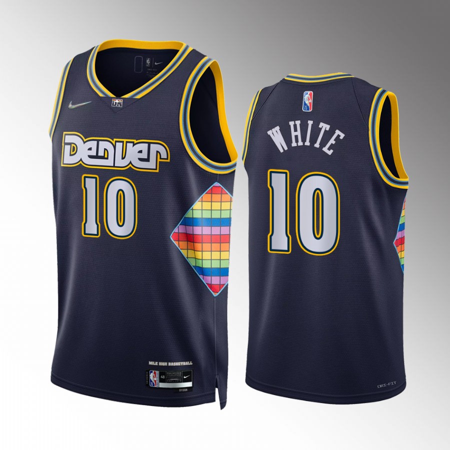 Denver Nuggets Jack White #10 Navy City Edition Jersey 75th Diamond
