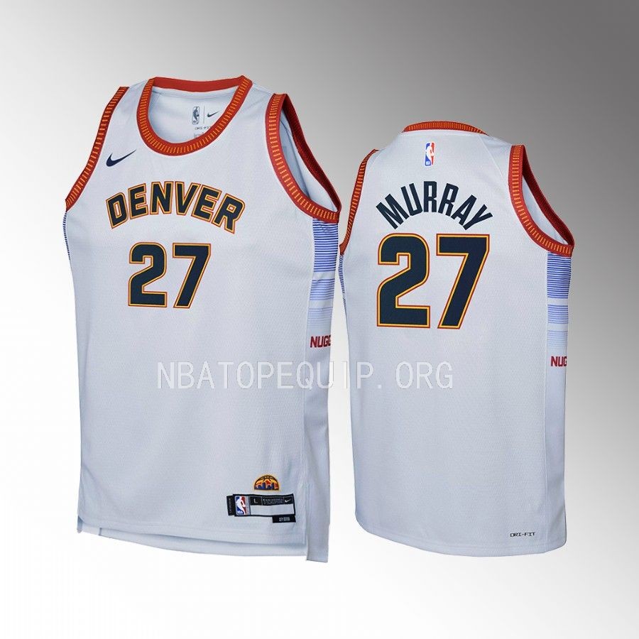 Denver Nuggets Jamal Murray City Edition Gray Youth Jersey Swingman #27