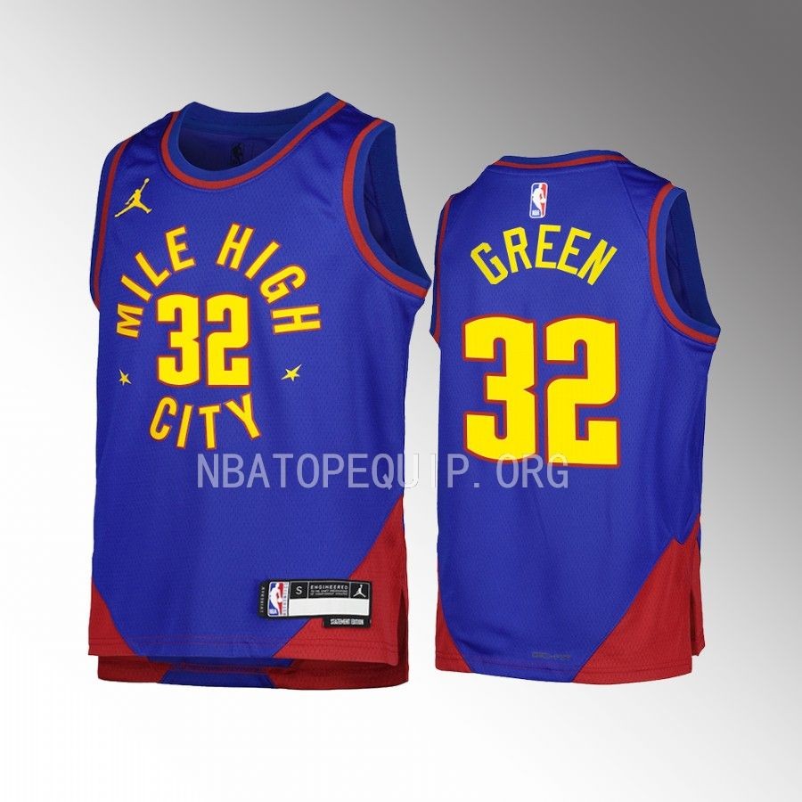 Denver Nuggets Jeff Green Statement Edition Blue Youth Jersey Swingman #32