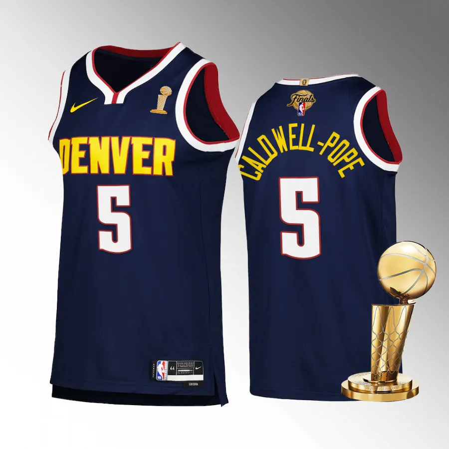 Denver Nuggets Kentavious Caldwell-Pope 2023 NBA Finals Champions Jersey Navy #5 Icon Edition