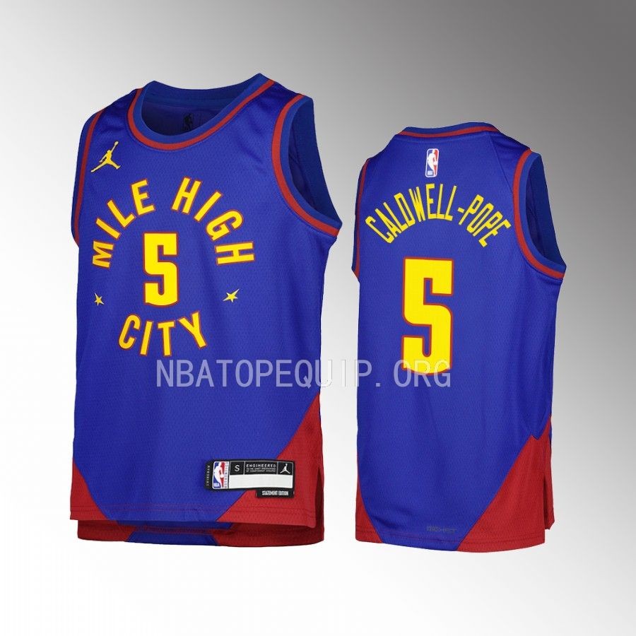 Denver Nuggets Kentavious Caldwell-Pope Statement Edition Blue Youth Jersey Swingman #5