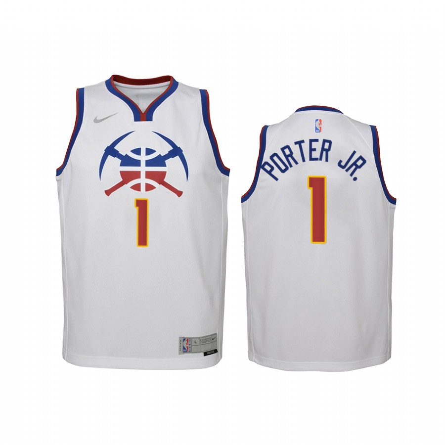 Denver Nuggets Michael Porter Jr. 2021 Earned Edition White Youth Jersey Swingman #1