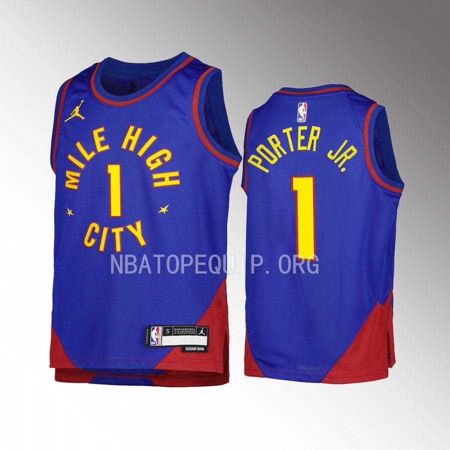 Denver Nuggets Michael Porter Jr. Statement Edition Blue Youth Jersey Swingman #1