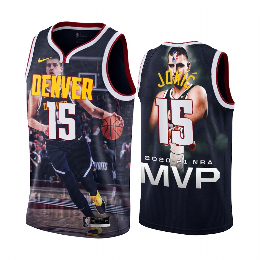Denver Nuggets Nikola Jokic #15 Navy 2020-21 NBA MVP Jersey