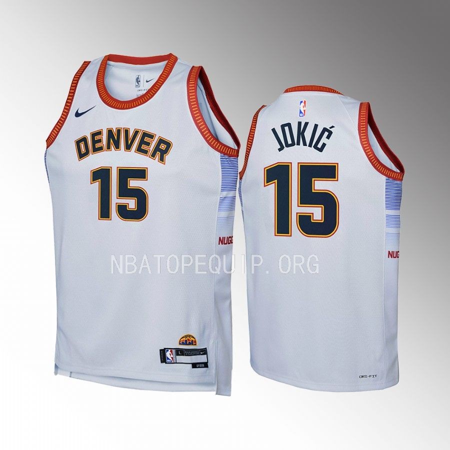 Denver Nuggets Nikola Jokic City Edition Gray Youth Jersey Swingman #15
