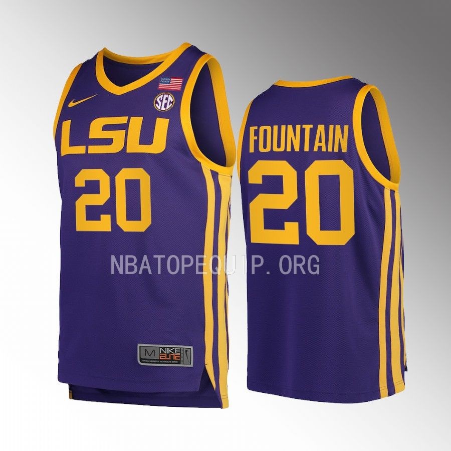 Derek Fountain LSU Tigers Purple Jersey 2022-23 College