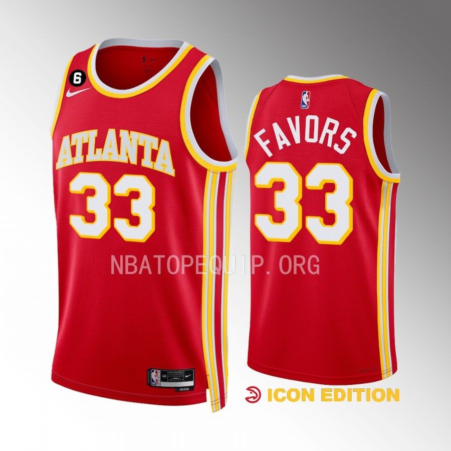Derrick Favors Atlanta Hawks #33 Red Jersey Icon Edition Swingman