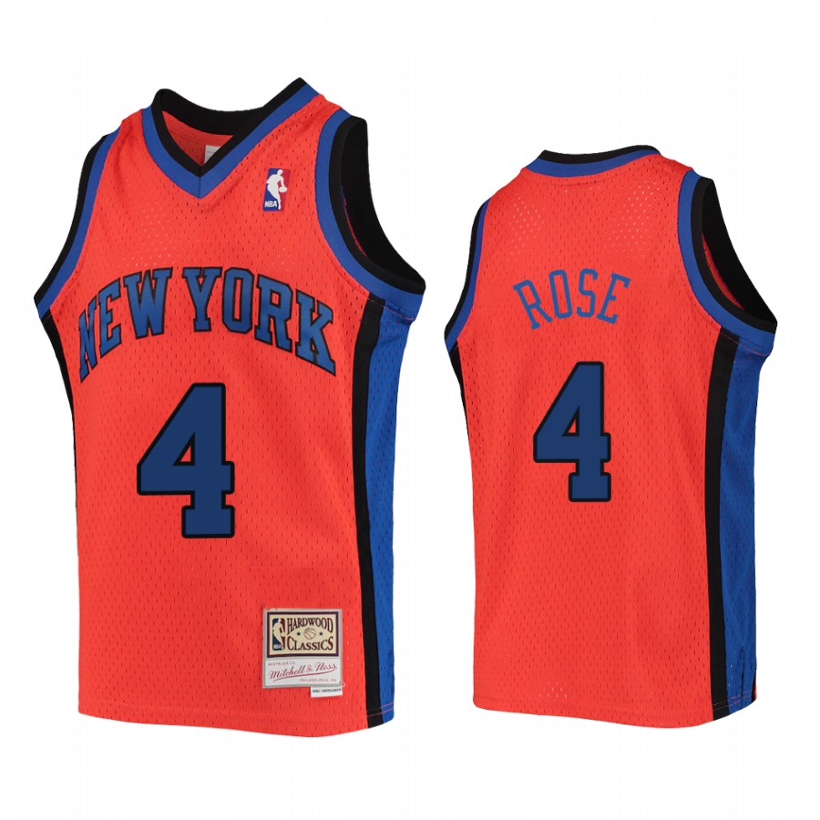 Derrick Rose New York Knicks Youth Orange Reload Jersey Hardwood Classics