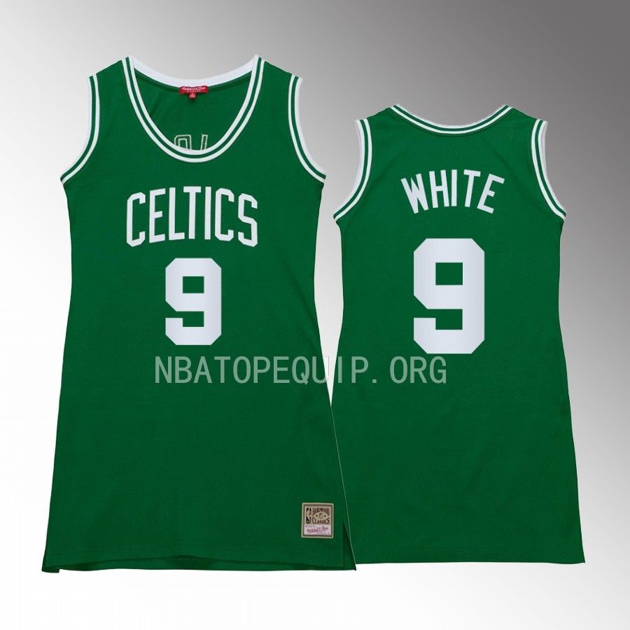 Derrick White Boston Celtics #9 Hardwood Classics Jersey Green Women
