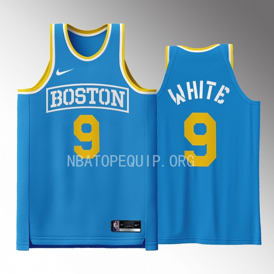 Derrick White Boston Celtics Blue #9 Jersey Boston Strong Special