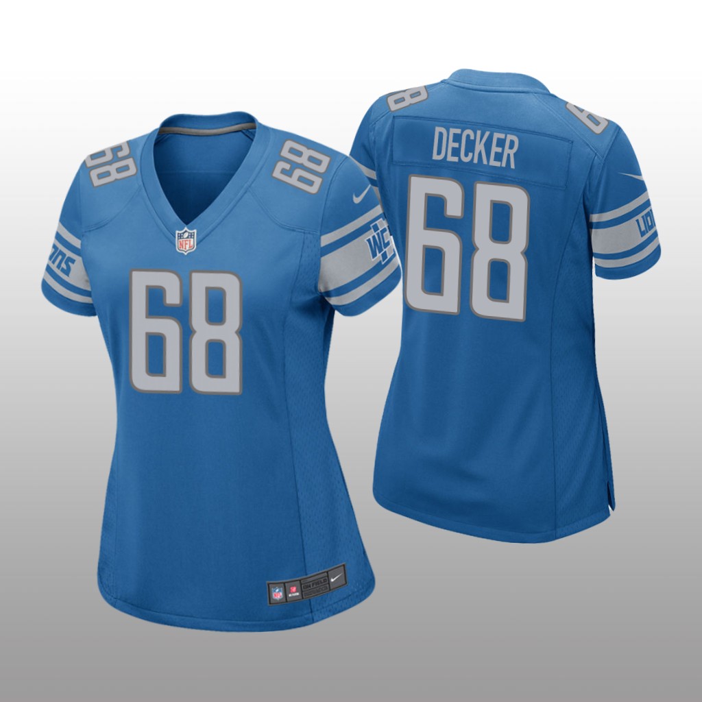 Detroit Lions #68 Blue Taylor Decker Game Jersey - Women