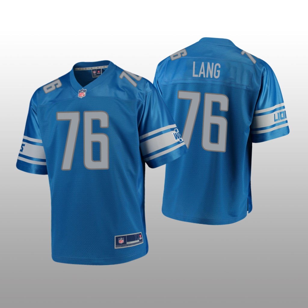 Detroit Lions #76 Blue T. J. Lang Pro Line Jersey - Youth