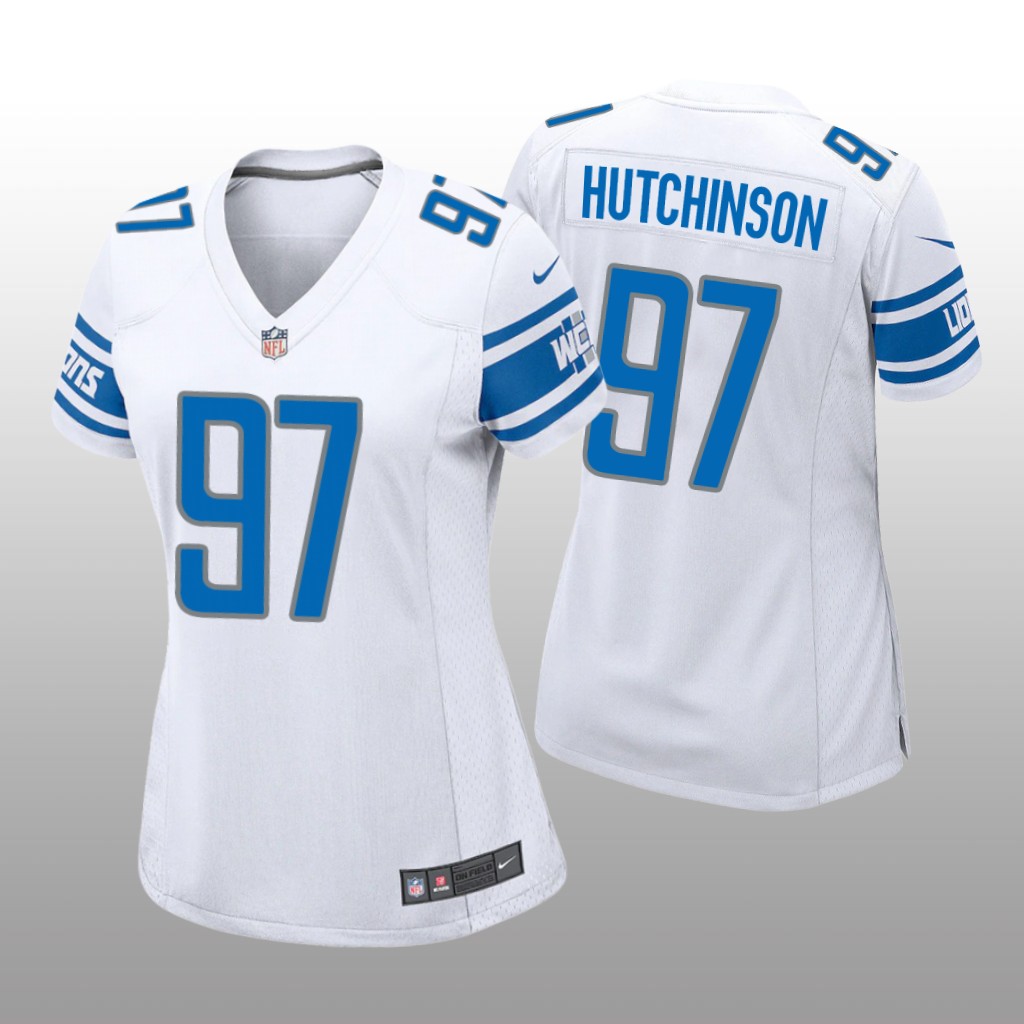 Detroit Lions Aidan Hutchinson White Jersey Game - Women's