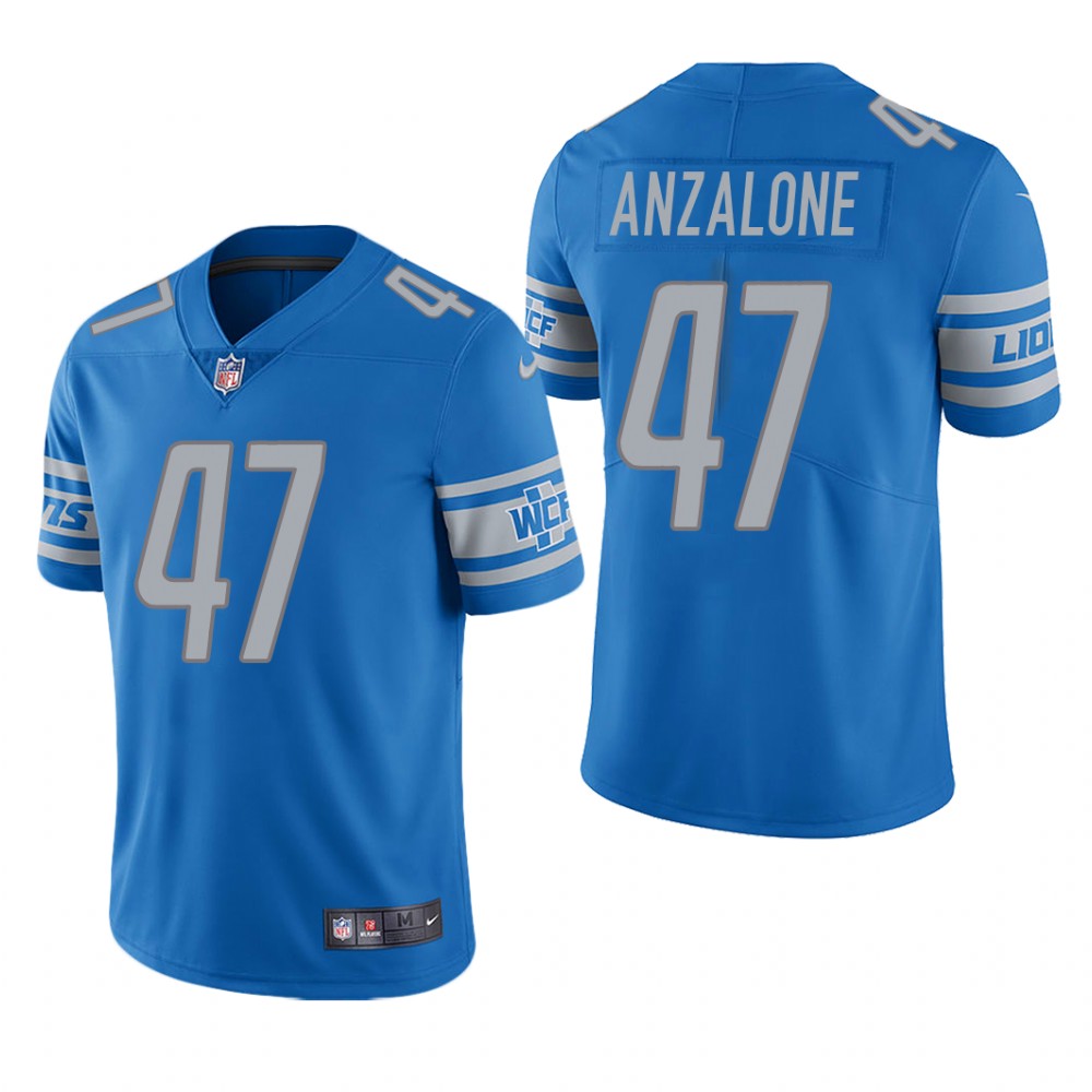 Detroit Lions Alex Anzalone Light Blue Jersey Vapor Limited - Men's